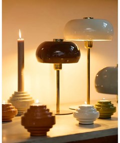 Brązowa lampa stołowa z metalowym kloszem (wysokość 34 cm) Surin – Light &amp; Living