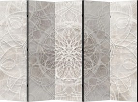 Parawan pokojowy 5-częściowy 225x172 Jednostronny dekoracyjny industrialny minimalistyczny Szary Mandala Na Betonie