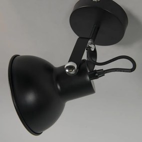 Industrialna lampa ścienna i sufitowa czarna, regulowana - Guida