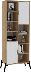 Regał na książki – 58,6 cm x 160 cm x 30 cm – Dąb biały i szafirowy – MDF