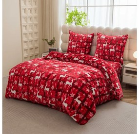 PrzytulneMieszkanie.pl PrzytulneMieszkanie.pl Pościel z mikropluszu VELVET CHRISTMAS czerwona Rozmiar pościeli: 70 x 90 cm | 140 x 200 cm