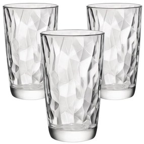Bormioli Rocco Zestaw 3 szklanek na long drink Diamond 470 ml, 470 ml