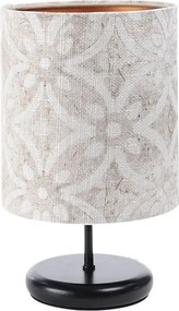 Czarna lampa stołowa z tkaninowym abażurem - 5X S364 B6-C49