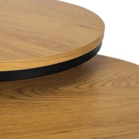 Zestaw Stolików Kawowych DELIA 43 cm/53 cm Dąb Złoty Nowoczesny Loft