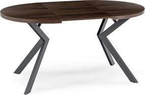 Stół Okrągły Rozkładany LUKAS 100-250 cm Orzech/Czarny Nowoczesny