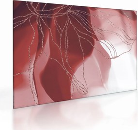 Obraz na szkle - Czerwony abstrakcyjny kwiat N⁰1 (70x50 cm)