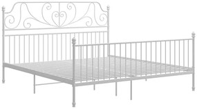 Dwoosobowe białe łóżko metalowe 140x200 cm T0-D56
