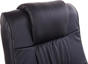 HOMCOM Fotel do masażu z podnóżkiem fotel telewizyjny fotel relaksacyjny sztuczna skóra czarny