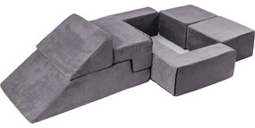 Velvet bricks set multifunkcyjny plac zabaw dla dzieci, szary - meowbaby®