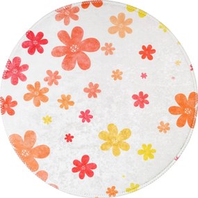 Pomarańczowo-kremowy dywan dziecięcy odpowiedni do prania ø120 cm Fall Flowers – Vitaus