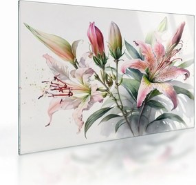Obraz na szkle - Lilie, ilustracje (70x50 cm)