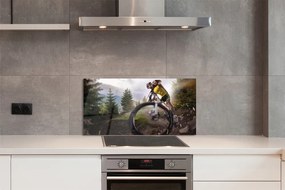 Panel szklany do Kuchni Rower w Górskiej Scenerii