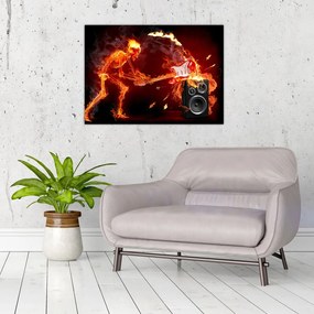 Obraz na szkle - Muzyka w płomieniach (70x50 cm)