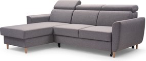 Masseno Narożnik SAPORE z funkcją spania i pojemnikiem na pościel Narozniki L, Rozkładana sofa - Szary, DENVER 18