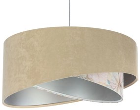 Beżowo-srebrna lampa wisząca z wzorem M3-N07