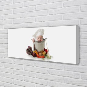 Obraz drukowany na płótnie Dziecko bawiące się w Kuchni