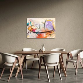 Obraz na szkle - Abstrakcja, ptaszek (70x50 cm)
