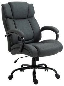Vinsetto Fotel biurowy, Ergonomiczny fotel biurowy, Fotel obrotowy z wyściełanym podłokietnikiem, do 220 kg, Szary