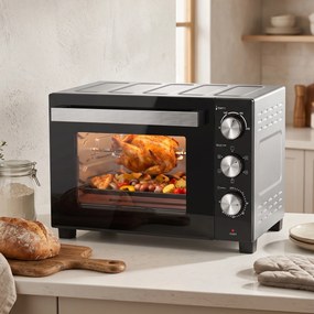 HOMCOM 36 L mini piekarnik z termoobiegiem, regulacja temperatury 90–230 °C, 1500 W | Aosom PL