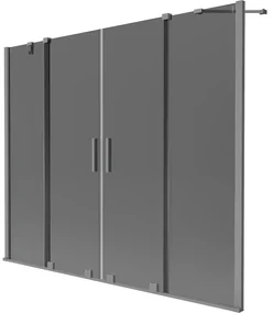 Mexen Velar Duo parawan nawannowy 2-skrzydłowy rozsuwany 170 x 150 cm, grafit, gun metal - 896-170-000-42-95