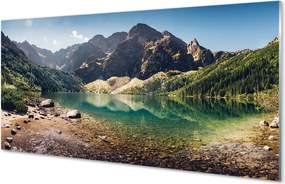 Panel szklany do Kuchni Szczyty Gór nad Lustrem Wody