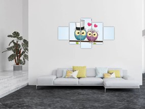 Obraz - Zakochane sowy (125x70 cm)