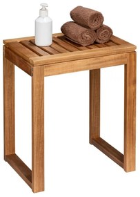 Stołek łazienkowy z drewna akacji FONDI, wys. 46 cm