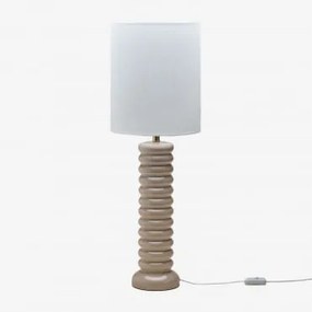 Lampa Stołowa Boreto 75 Cm Ceramiczno-lniana Kremowa - Sklum