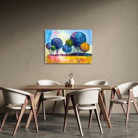 Obraz na szkle drzew kopułowych, obraz olejny (70x50 cm)