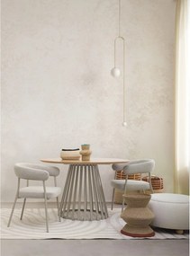 Kremowy puf z materiału bouclé Irisha – Bizzotto