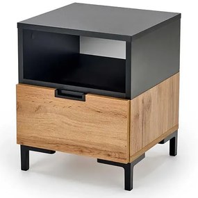 Szafka Nocna Dąb + Czarny Orzech C9-D35