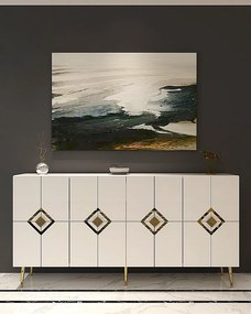 Komoda – 150 cm – Biało-złota – MDF