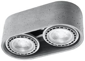 Szara lampa punktowa 27x14 cm Spattio – Sollux