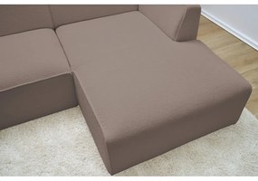 Brązowy narożnik modułowy z materiału bouclé (prawostronny/w kształcie litery L) Megeve – Bobochic Paris