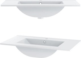 Szafka z umywalką wpuszczaną Arcos 07, biały mat, 80 cm - zestaw 3