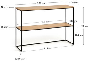 Konsola w dekorze dębu 120x30 cm Yona − Kave Home