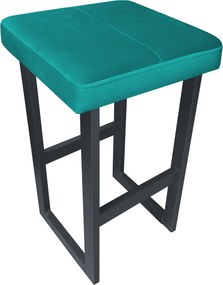 Hoker ALEX krzesło barowe tkanina Welur podstawa metalowa : Kolor Stelaża - Grafit, Kolor tkaniny - VELVET - MG20, Wysokość - 75 cm