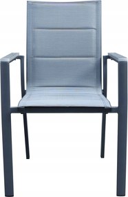 Krzesło Ogrodowe Grafit 56x65x88 cm Szara Szybkoschnąca Tkanina Nowoczesny