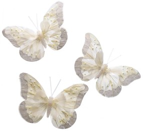 Zestaw motyli z klipsem, 3 szt., 18 cm