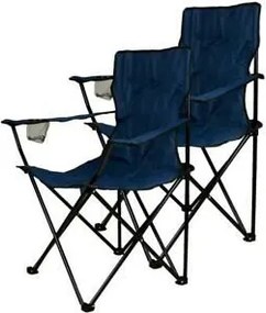Komplet 2 x turystyczne kampingowe krzesło składane granatowe
