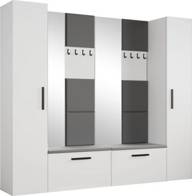 Masseno Garderoba MODULO 241,2/204/40 cm do Przedpokoju Nowoczesna Biała