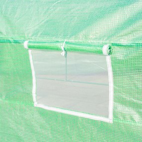 Outsunny Szklarnia Ogrodowa Tunel 6x3x2m Foliowa Ochrona Roślin Zielona | Aosom PL