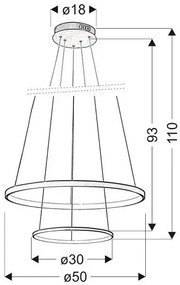 Biała podwójna lampa wisząca LED - V082-Monati