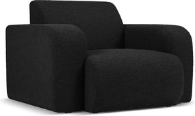 Czarny fotel z materiału bouclé Molino – Micadoni Home