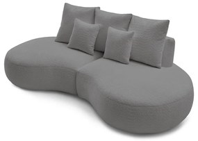 Jasnoszara sofa z materiału bouclé 260 cm Saint-Germain – Bobochic Paris