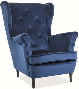 Fotel uszak LADY VELVET granatowy