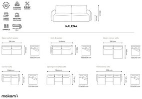 Czarna rozkładana/ze schowkiem sofa 238 cm Kalena – Makamii