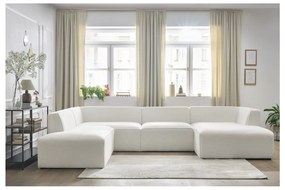 Biały narożnik modułowy z materiału bouclé (lewostronny/w kształcie litery U) Megeve – Bobochic Paris