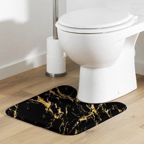 Dywanik łazienkowy w czarno-złotym kolorze 45x45 cm Aquamarbre – douceur d'intérieur