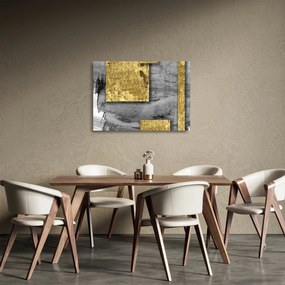 Obraz na szkle - Złote kwadraty N⁰2 (70x50 cm)